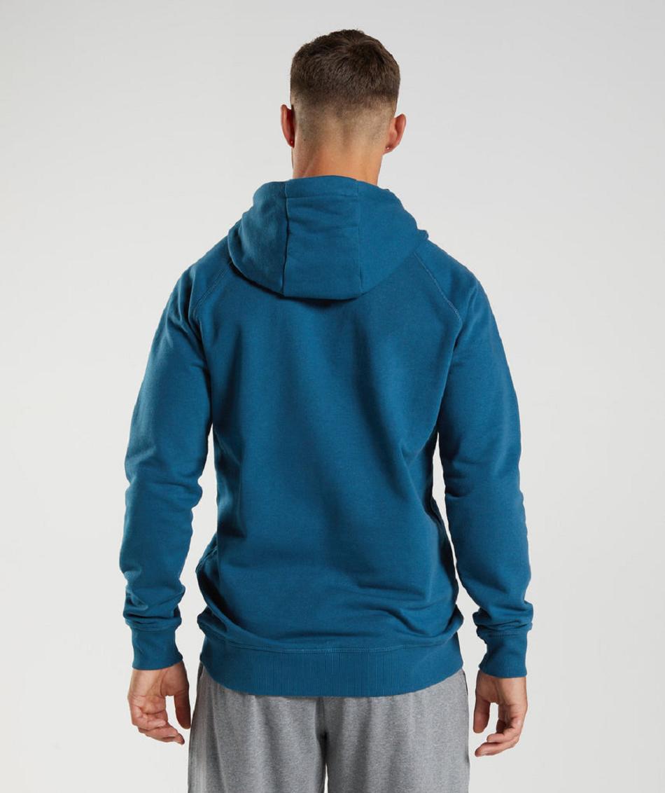 Gymshark Crest Muške Majica S Kapuljačom Plave | HR 2739SGL